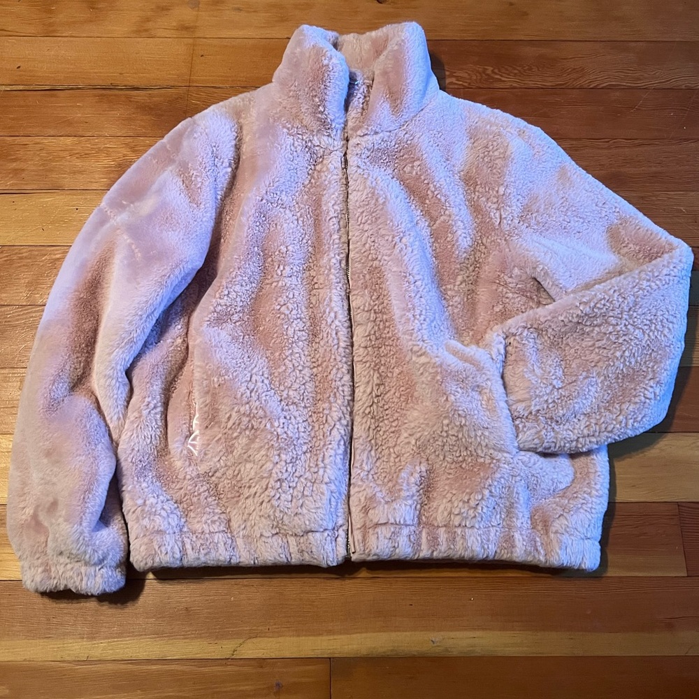 Pink fur coat, Rachel Parcell Size: L